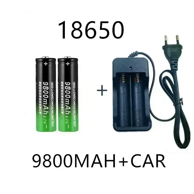 Rechargeable BatteryOriginal 2024NEW Hot Selling18650Lithium-ion 3.7V 9800MAH Withcharger for MicrophoneComputers