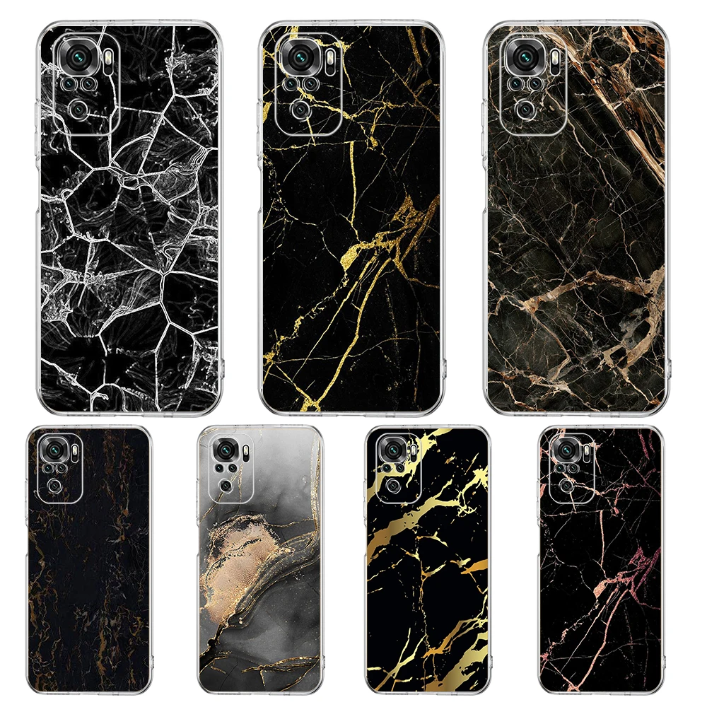 

Marble Texture Phone Case Cover for Redmi Note 10 11 11T 7 8 8T 9 K40 Gaming 9A 9C Pro Plus Transparent Silicone Shell Capa Bags