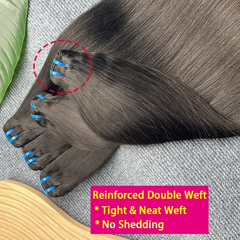 18A الصف الخام ضوء ياكي حزم مستقيمة غير المجهزة الفيتنامية 100% نسج على شكل شعر إنسان ملحقات اللون الطبيعي # 1B لحمة مزدوجة #5