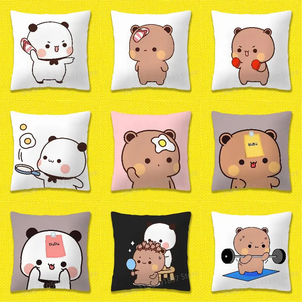 

Cartoon Bubu Dudu Cute Throw Pillow Case For 50x50cm 40x40cm 55x55cm 45x45cm 30x30cm Square Bedroom Pillowcase Cover