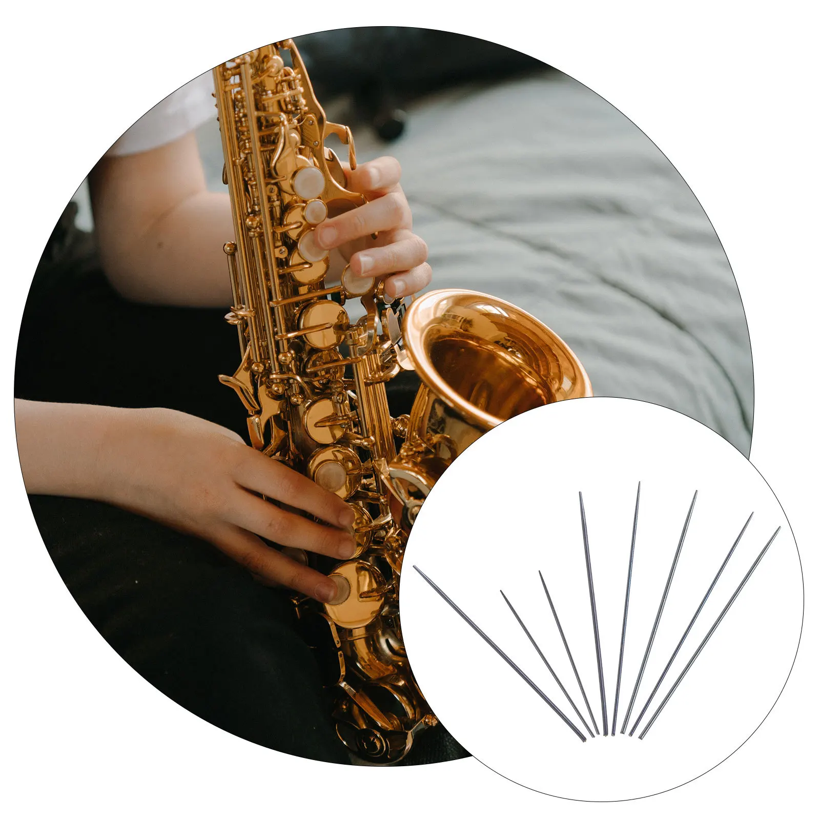 

8Pcs Saxophone Needle Springs Metal Instrument Repair Needles Durable Elastic Sax Spring for Musical Accessory Maintenance