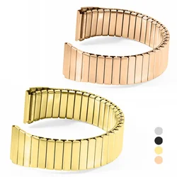 22mm Elastic Stainless Steel Band Strap for Seiko Metal Stretch Replacement Bracelet for Huawei Watch Accessories Expansion Belt