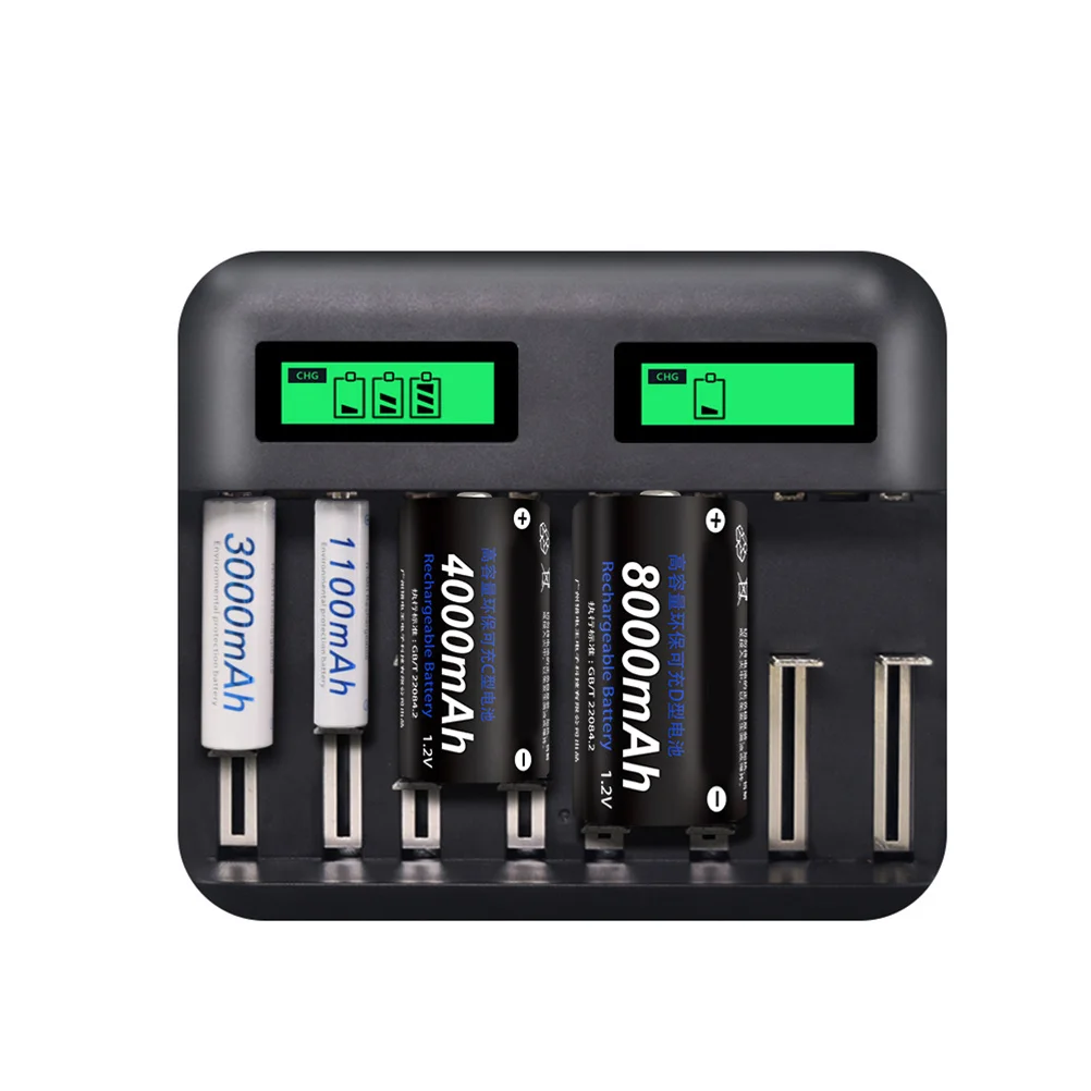 

Smart 1-8 Slots Lcd Digital Display Aa Aaa Rechargeable Charging Station Multiple Protection