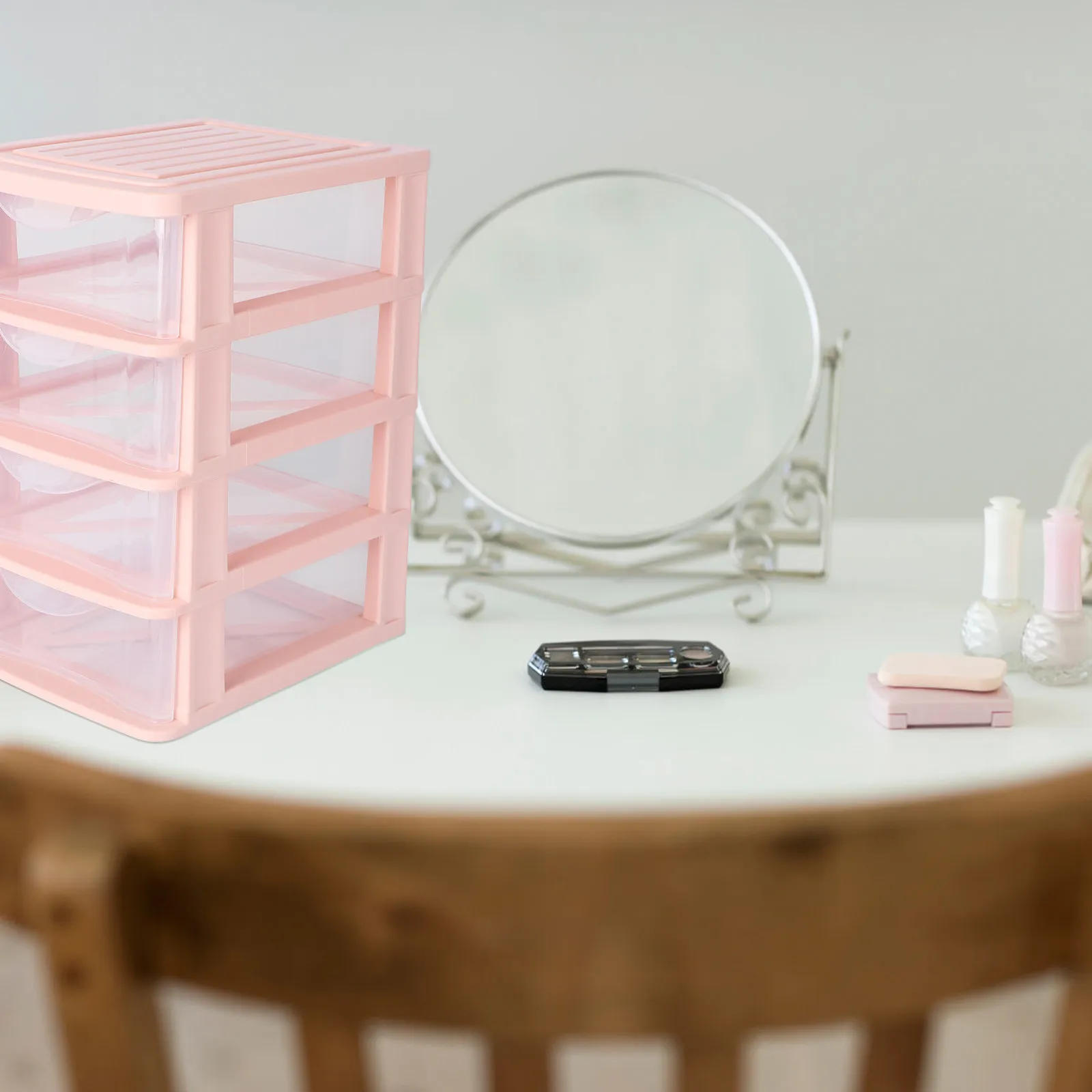 Transparent Drawer Organizer Dustproof Desktop Storage Box for Makeup Jewelry and Small Items