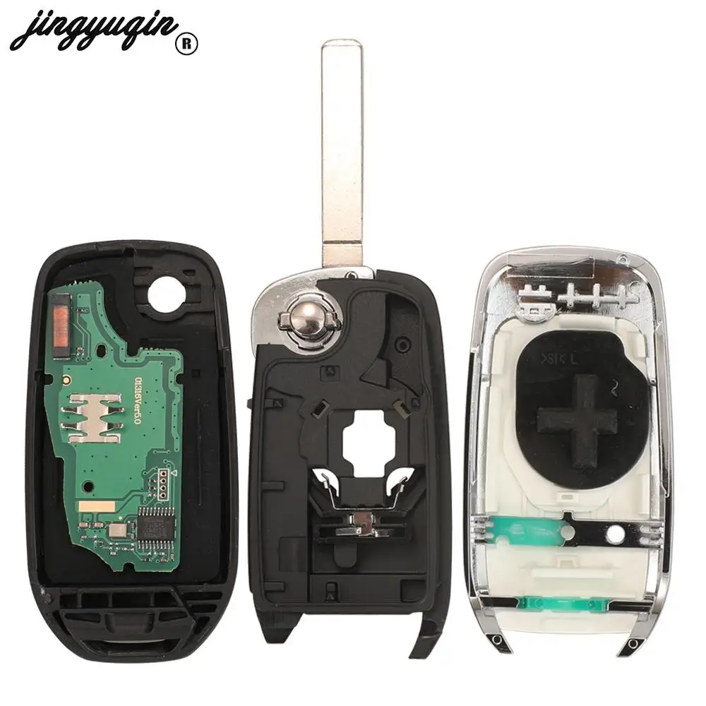 jingyuqin 2/3 Button Flip Remote Car Key 433MHz 4A Chip For Renault Dacia Logan 2 Kadjar Captur Megane 3 Symbol Sandero 2 Duster