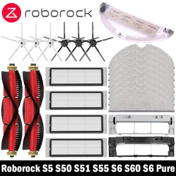 Acessórios de aspirador para Xiaomi Roborock, filtro HEPA, pano Mop, escova principal lateral, peças de reposição para S5, S50, S51, S55, S6, S60, S6