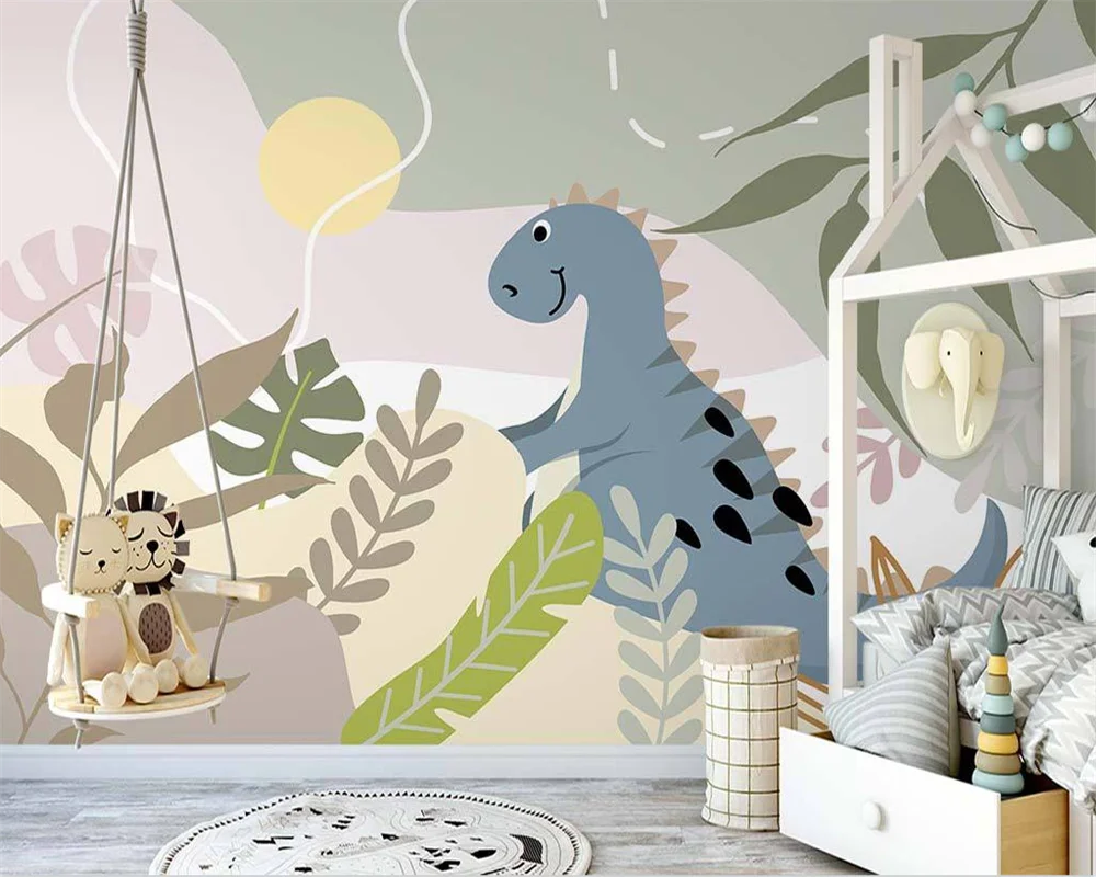 beibehang Customized modern new papel de paredepapier peint  dinosaur children's room three-dimensional background wallpaper