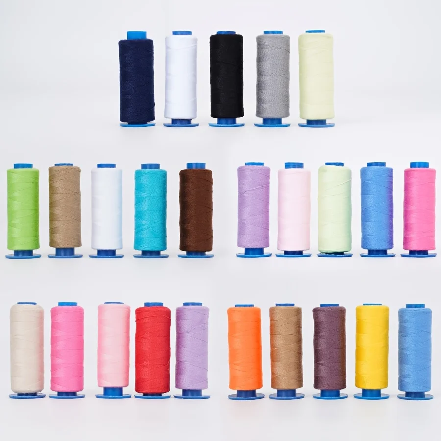 5-Farben-Set 402 Polyester-Nähgarn für den Haushalt, multifunktionale Handnähmaschine, 250 Yards pro Set
