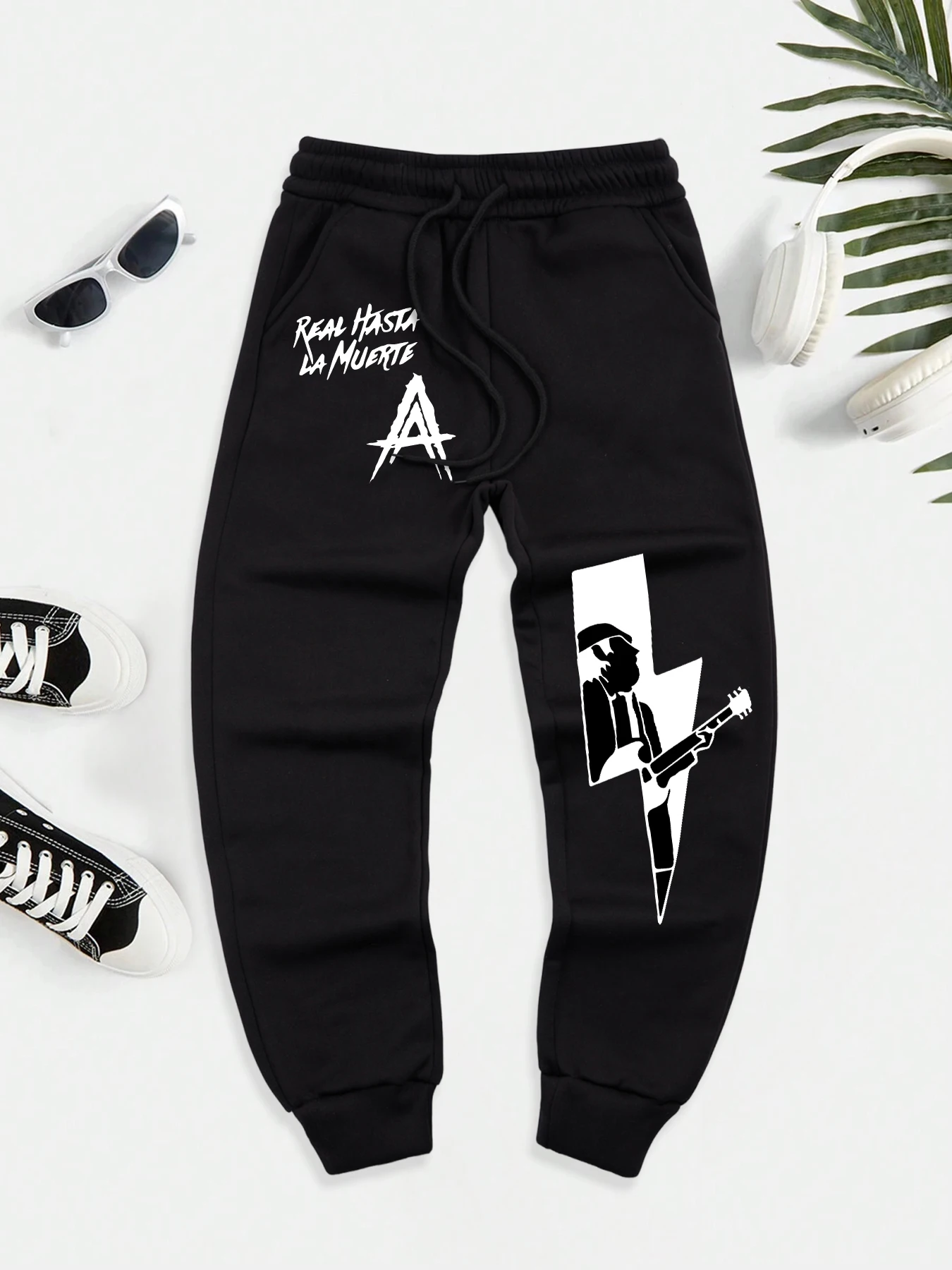 

Креативные теплые флисовые спортивные штаны с буквенным принтом, мужские базовые брюки с эластичной резинкой на талии, осенние уличные длинные брюки, удобные брюки для бега