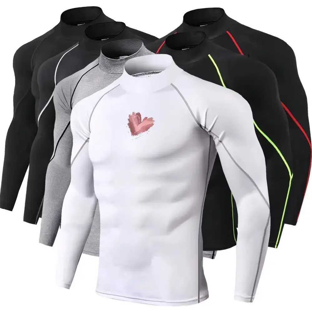 Men Sport T-shirt Quick Dry Bodybuilding Running Shirt Long Sleeve Compression Top Gym T Shirt Men Fitness Tight Men Underwear