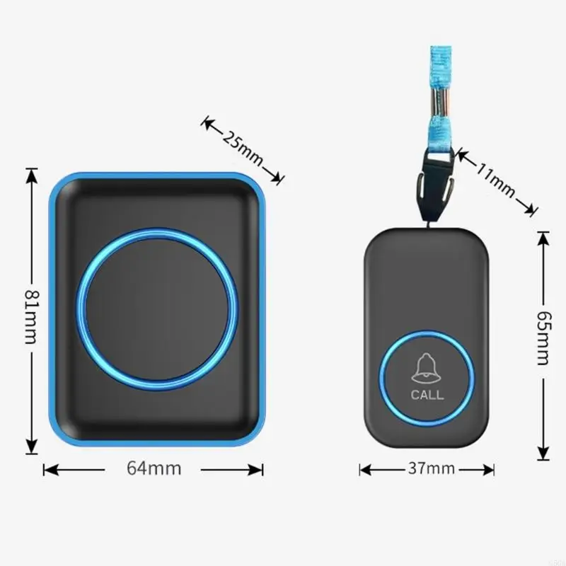 G5GA Caregiver Pager 60 Chimes Nurse Calling Patient Fall Help System Wireless Call Button Elderly Alarm SOS Alert