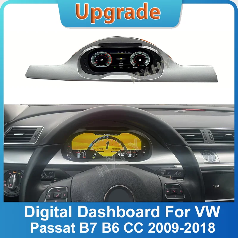 

New Car Digital Cluster Instrument CockPit LCD Speedmeters Dashboard Player For Volkswagen VW Passat B7 B6 CC 2009-2018