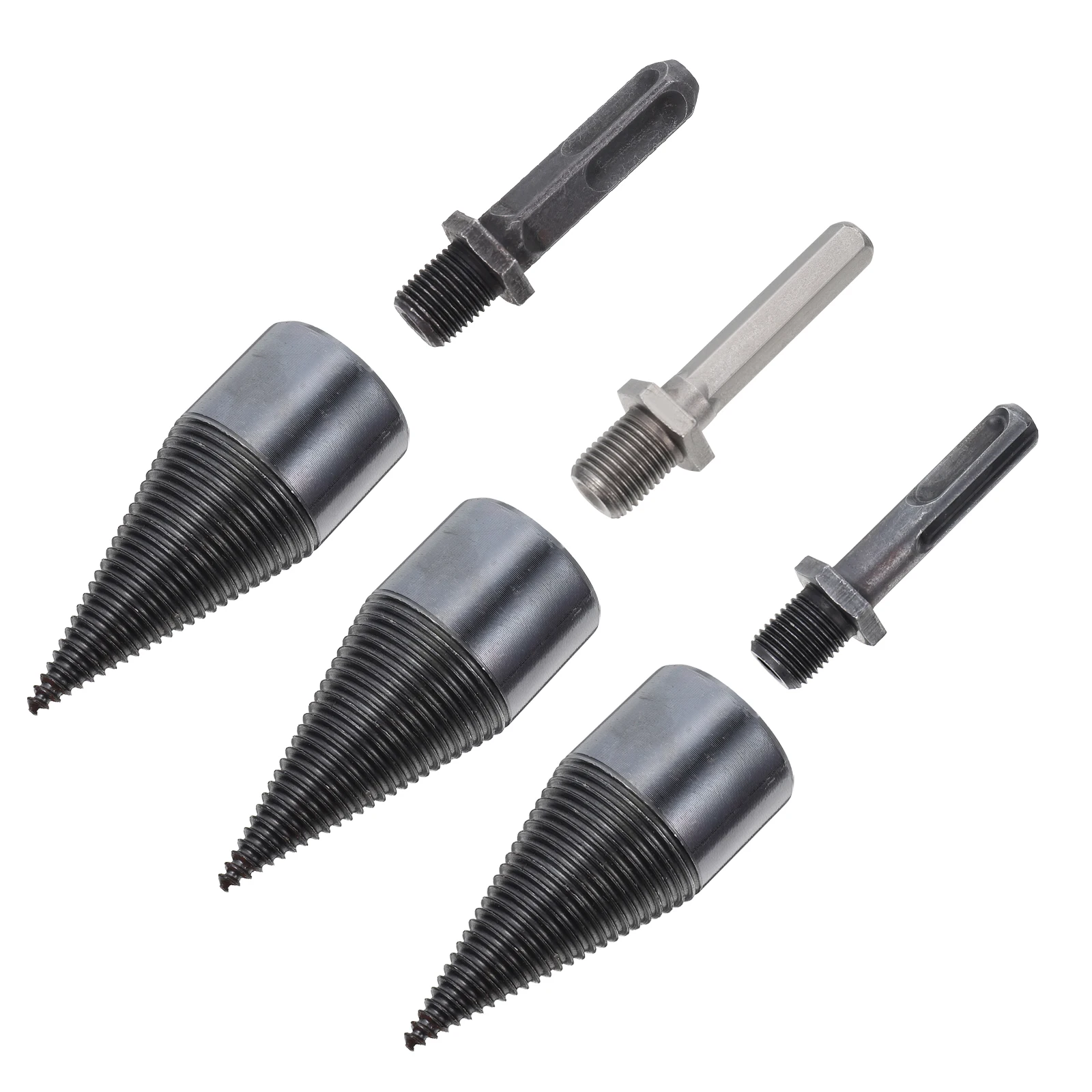 

3pcs Splitting Wood Drill Bit High Hardness Wear Resistant Carpentry Tools Woodworking Drill Bit Firewood Splitter Cone Design