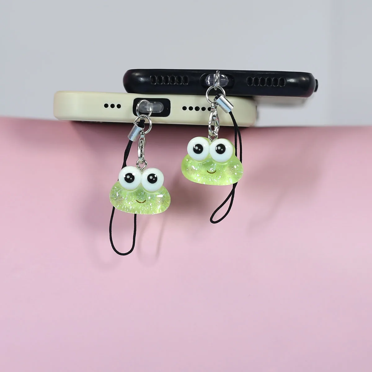 Cute Frog Mobile Phone Dust Plug With Hanging Rope To Prevent Loss Phone Hanging Accessories Decorative Multi Purpose Keychain