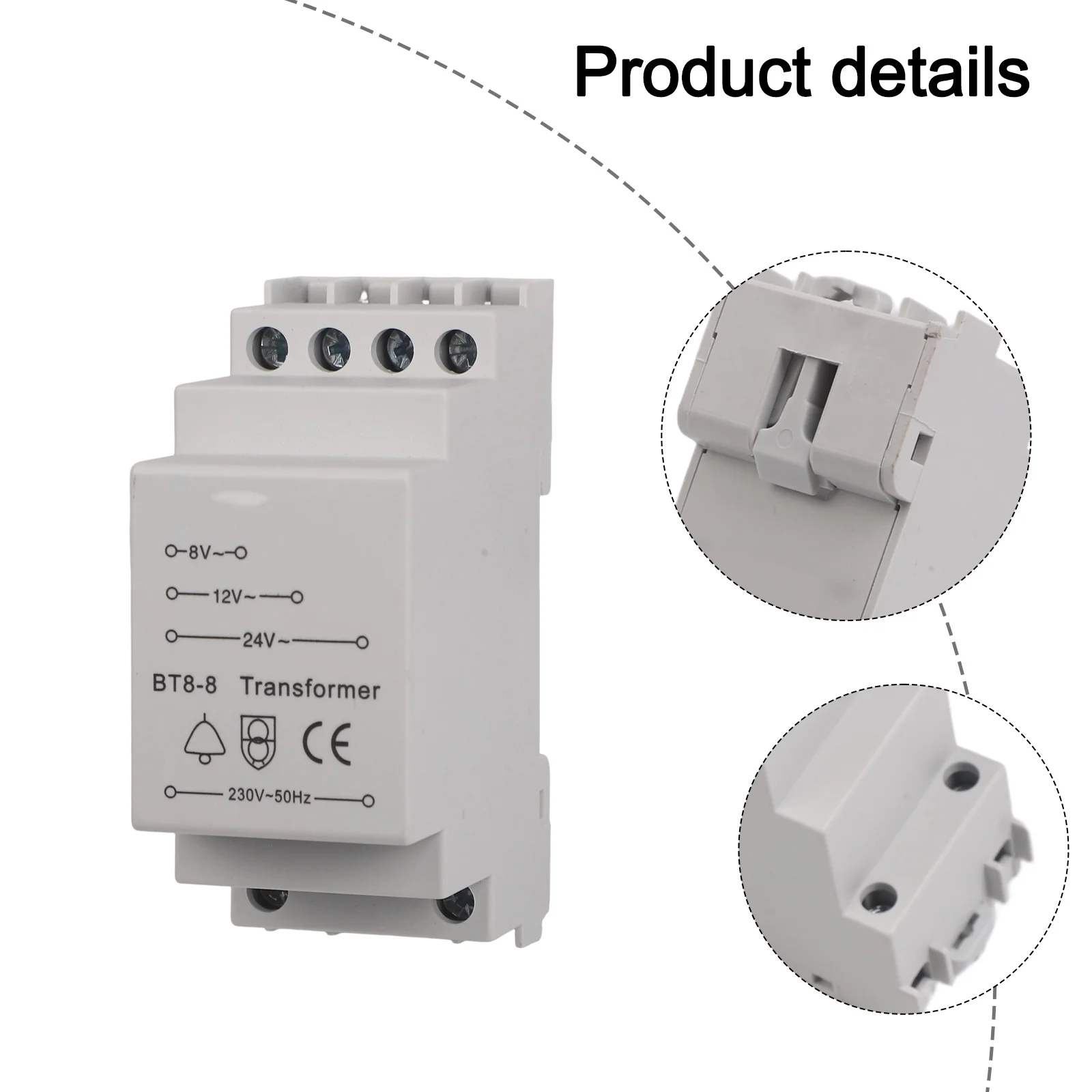 DIN Rail Mounting Transformer 8V 12V 24V Transformer Easy Setup Installation Multiple Voltage Transformer Output Power