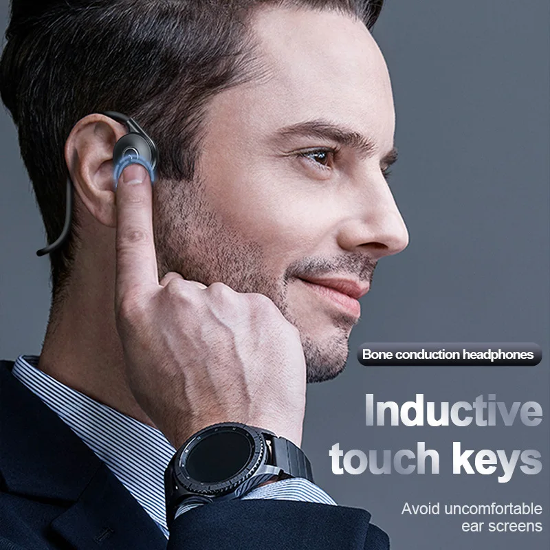 

New M1 Bluetooth Headset Bone Conduction Ear-hook Running Sports True Stereo Business Earphone Noise Reduction Gaming Headphones