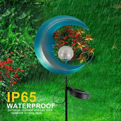 Spot solar moon star wrought iron moon star lawn lamp outdoor garden courtyard decorative lights