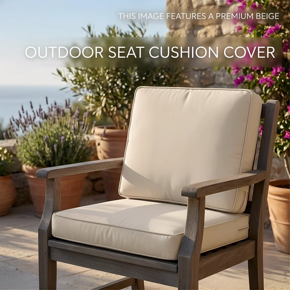 

Patio Cushion Covers Replacement – 10 Size Patio Chair Seat Covers, Windproof & Water Resistant Outdoor Cushion Slipcovers