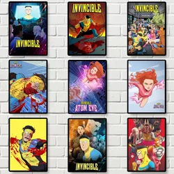 Cartel de dibujos animados invincible Temporada 2, impresiones de galería, decoración autoadhesiva para el hogar, calcomanías de pared, pegatina para el salón