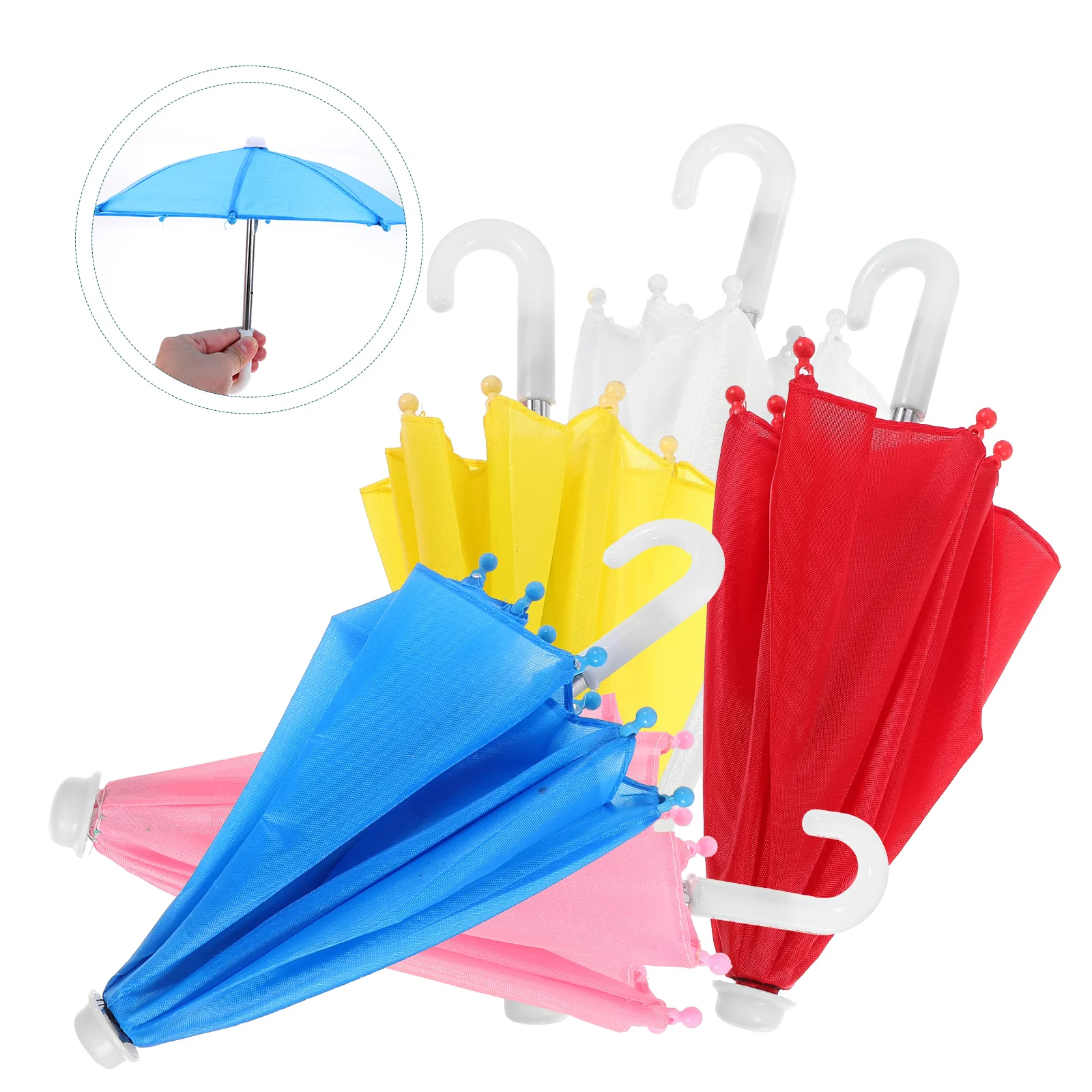 

5 Pcs Pretend Colorful Mini Umbrella Micro Scene Toys for Kids Alloy Miniature Decor