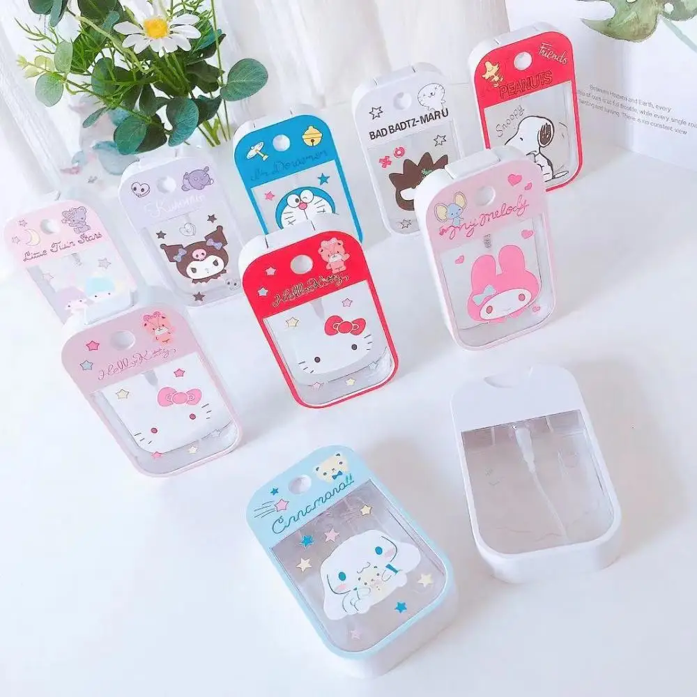 

Новый распылитель Sanrio, персонаж мультфильма аниме, Hello Kitty Kuromi Cinnamoroll, графический принт, путешествия, каваи, духи, разделенная бутылка