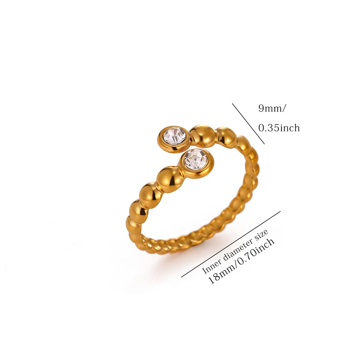 Minimalist Texture Stainless Steel Rings For Women Trend Classic Geometry Zircon Opening Couple Ring Jewelry Gifts