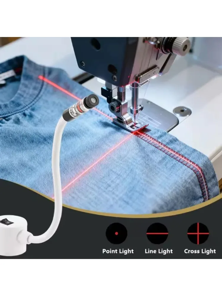 Näh-Visionsleuchte zur Positionierung, Quilting-Laserlicht mit USB-Magnetfuß, Linien-/Kreuzschnitt-Zubehör für Nähmaschinen