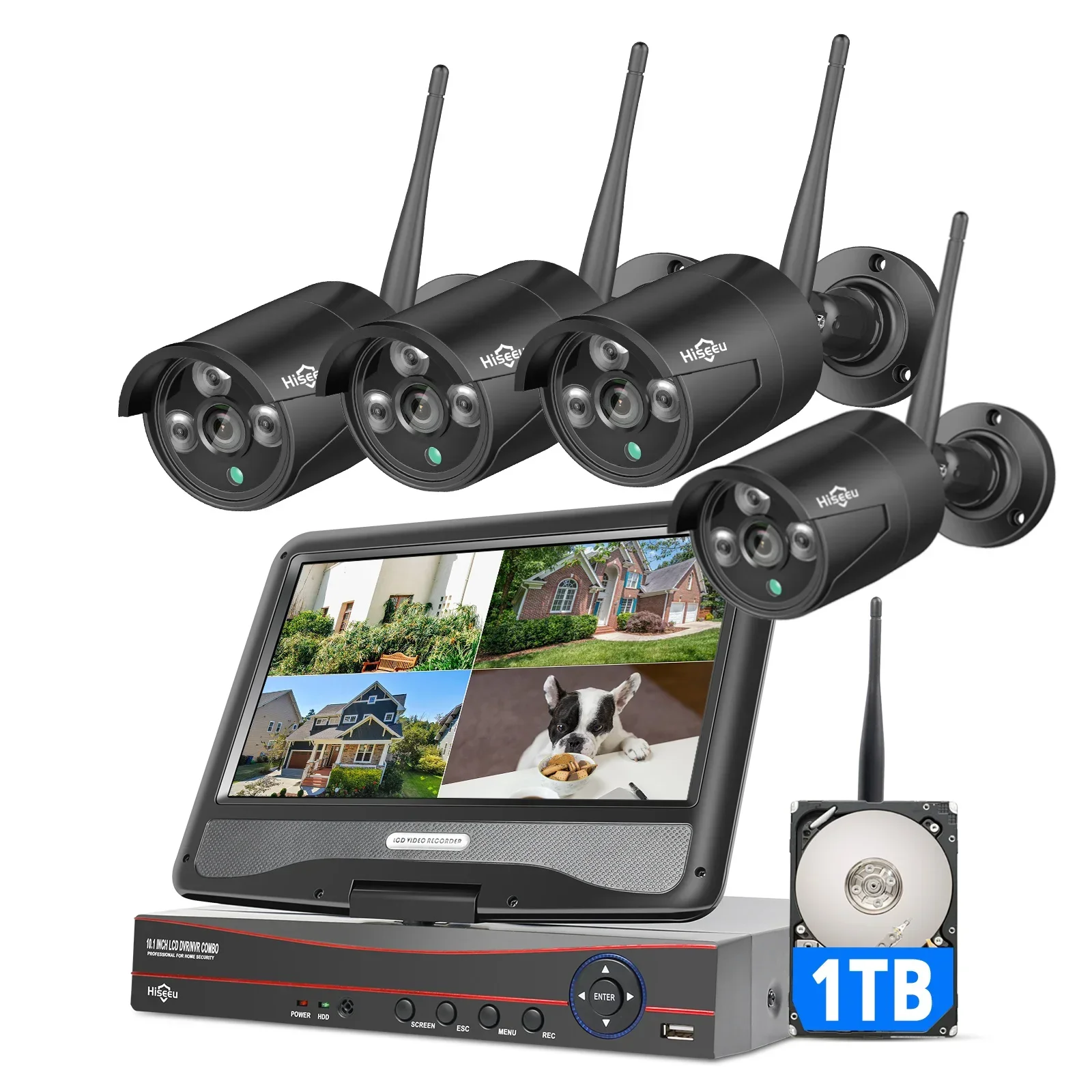 Wholesale 10 Inch LCD Monitor Nvr Kit Outdoor Cctv Wifi Home Camera Security System Wireless