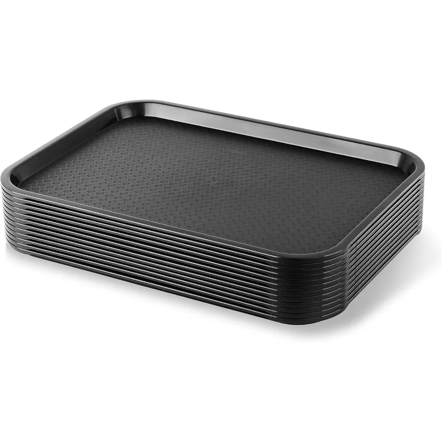 

Fast Food Tray, Set of 12 (Black, 12 x 16-Inch)