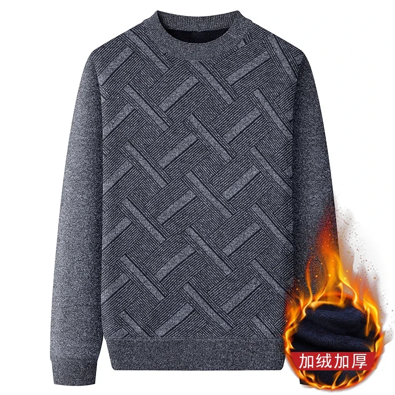 Casual Knitted Pullover for Men Irregular Interlaced Pattern Lightweight Knit Fabric Shopping Outing Long Sleeve Top