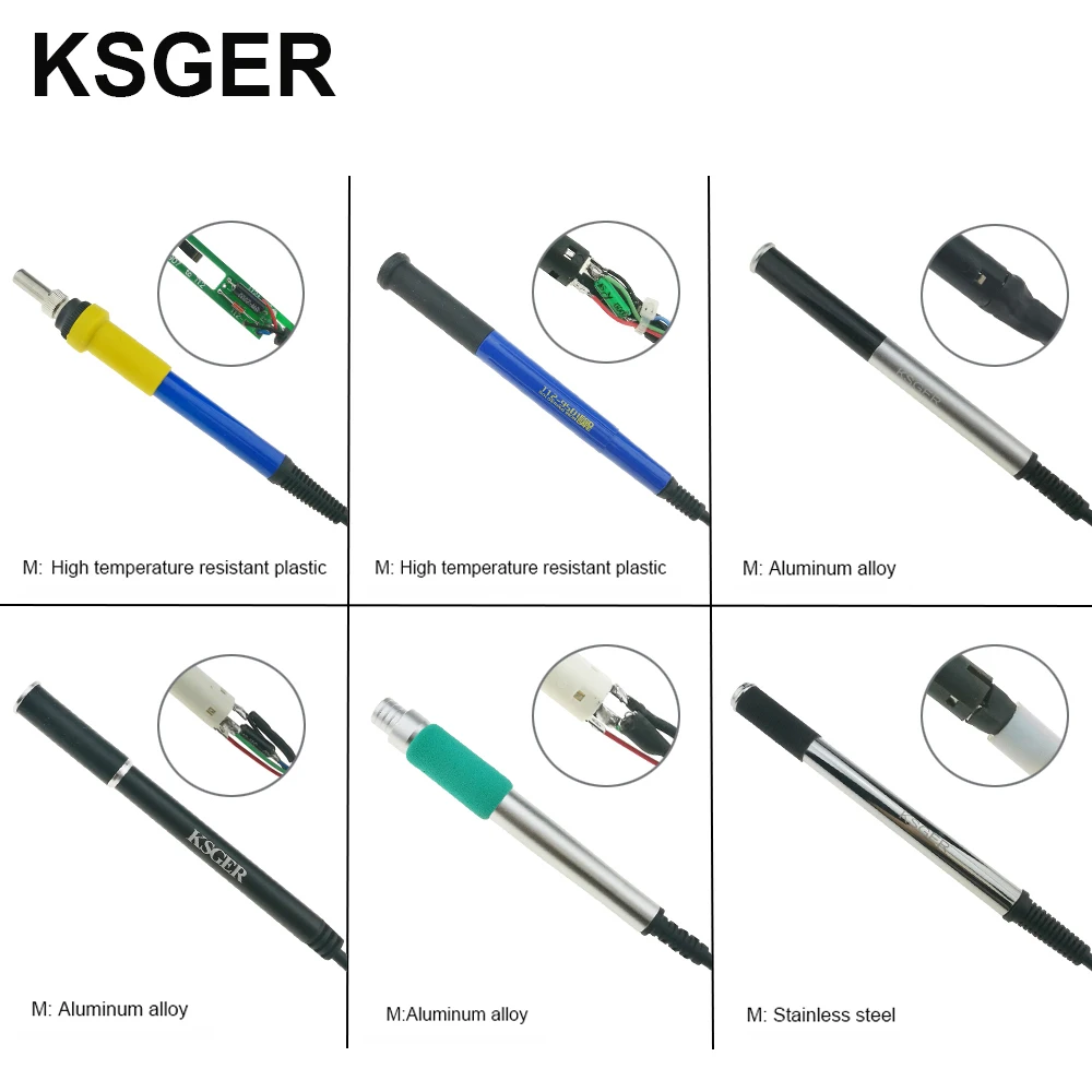 KSGER 9501 Aluminum Alloy Stainless Steel Soldering Handle Soldering Iron For V2.1S STM32 OLED Digital Temperature Controller