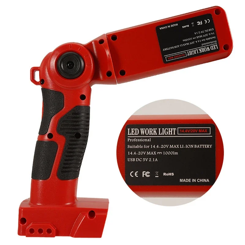 Lampu Kerja Lampu Peringatan LED 12W untuk Milwaukee M & 18V Alat Daya Baterai Li-ion Lampu Meja Senter Portabel Luar Ruangan dengan USB