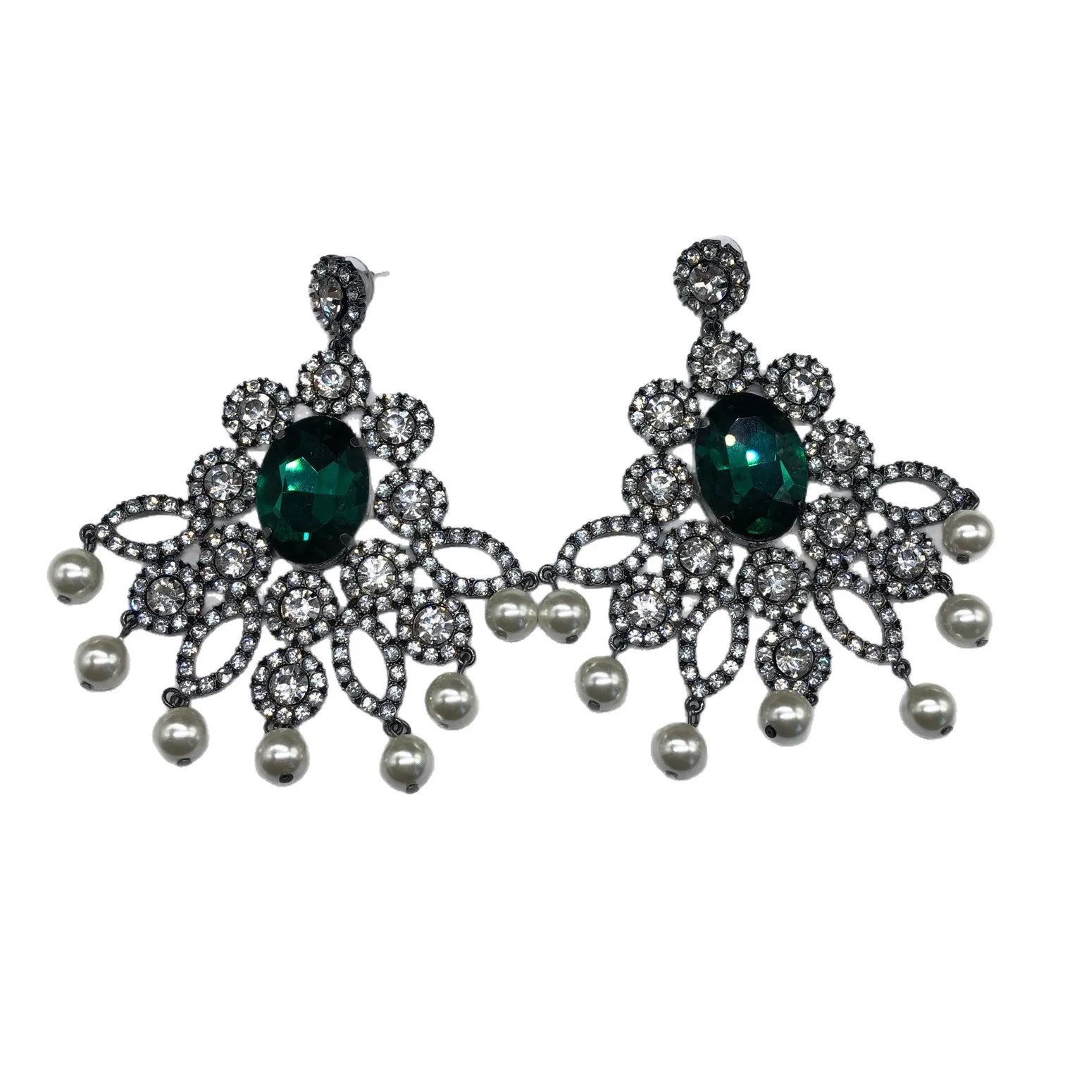 

Винтажные серьги с жемчугом и кисточками для женщин, эффектные серьги-подвески с кристаллами и бахромой, в дворцовом стиле, элегантные роскошные украшения, подарок