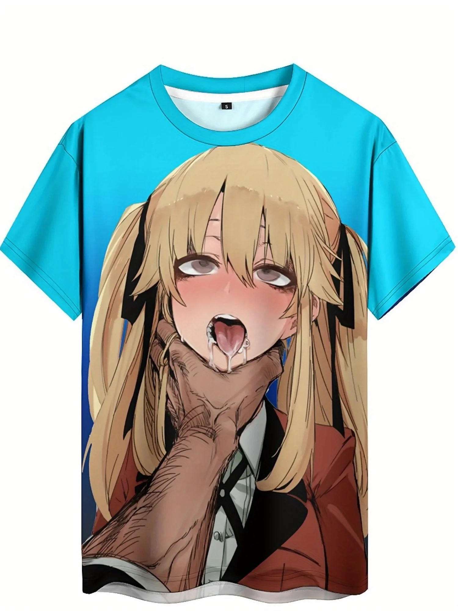 Plus Size Anime Graphic T-Shirt for Men & Women - Soft Polyester 3D Print Short Sleeve Tee with Vibrant Anime