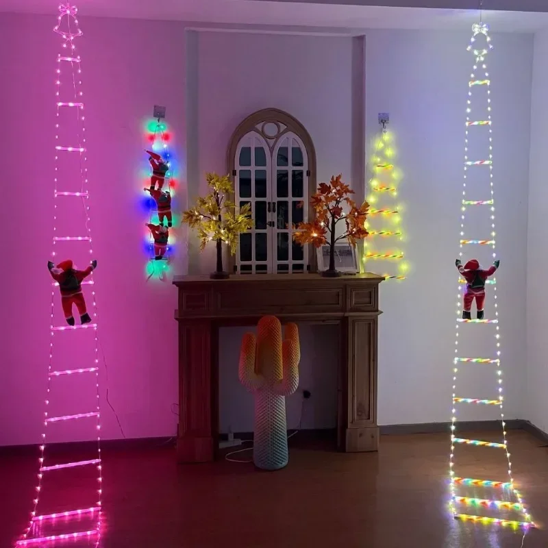 3M LED Ladder Light for Santa Claus Christmas Decor String Lamp Indoor Outdoor Window Garden Xmas Tree Hanging Strip Light