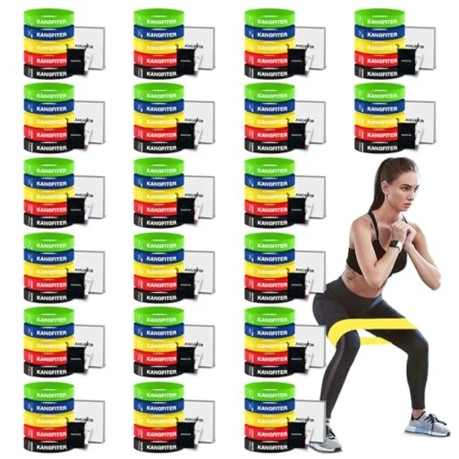 

100 PCS Bulk Resistance Bands Latex Loop Exercise Bands Set for Gym Members Sports Class Students Gift 5 Pieces Each Set with S