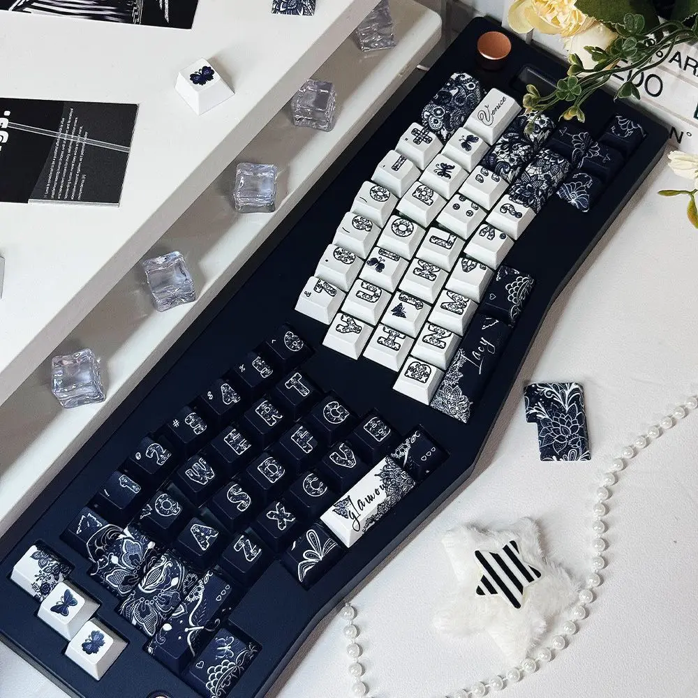 Original High Lace Theme Keycaps Sublimation PBT Adapted 61/68/75/87 wooting Mechanical Keyboard