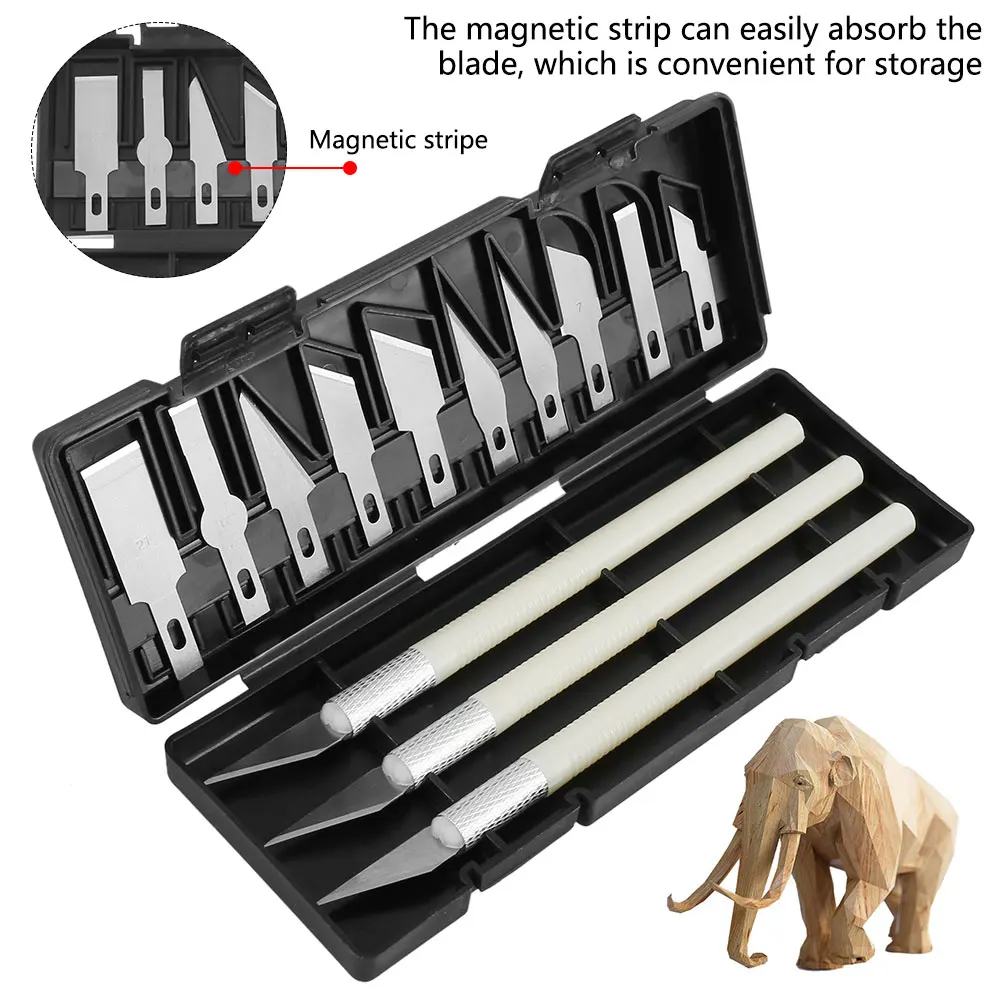 New 13pcs Precision Hobby Craft Cutter Set Utility Cutter Kit with 13 Refill Blades Craft Blades Set with Case Suitable for