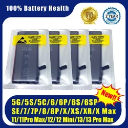 5pcs/Lot 0 Cycle Battery For iPhone 4 4S 5 5S 5C SE 6 6S 7 8 11 12 13 Mini Plus X XR XS Pro Max Replace Phone 500 Life Quality