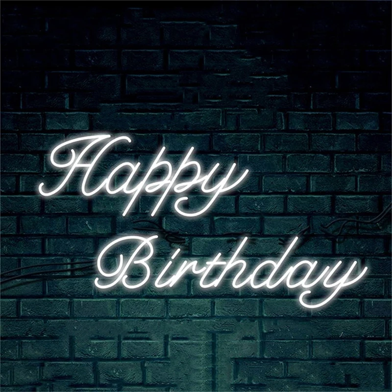 

Happy Birthday Neon Sign for Wall Decor USB Powered Happy Birthday Led Sign for All Birthday Party Decoration