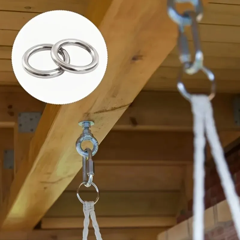 304 Stainless Steel Circle M3 M4 M5 M6-M12 Solid Welded O-circle Rust Pet Pull Ring Fishing Net Pull Hanging Hardware Loop