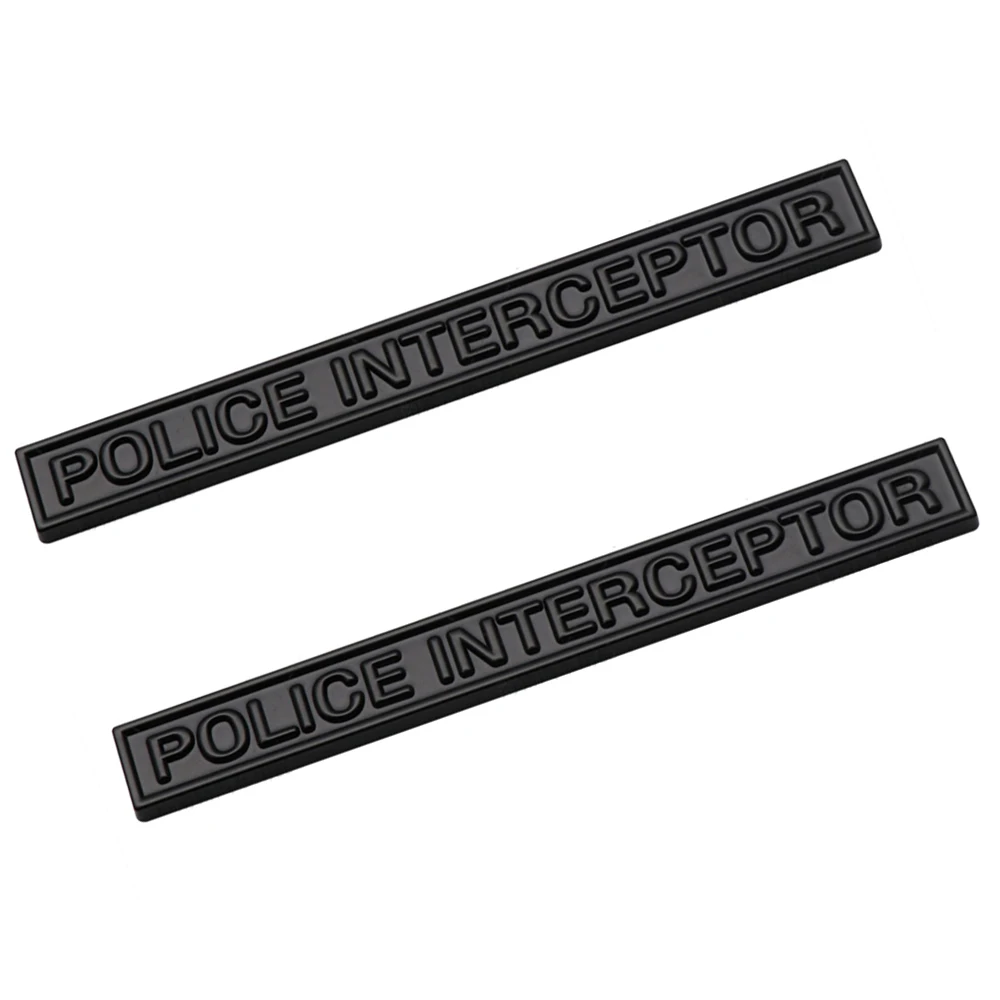 

2 Pieces POLICE INTERCEPTOR Matte Black Emblem Car Body Trunk Fender Rear Tailgate Badge