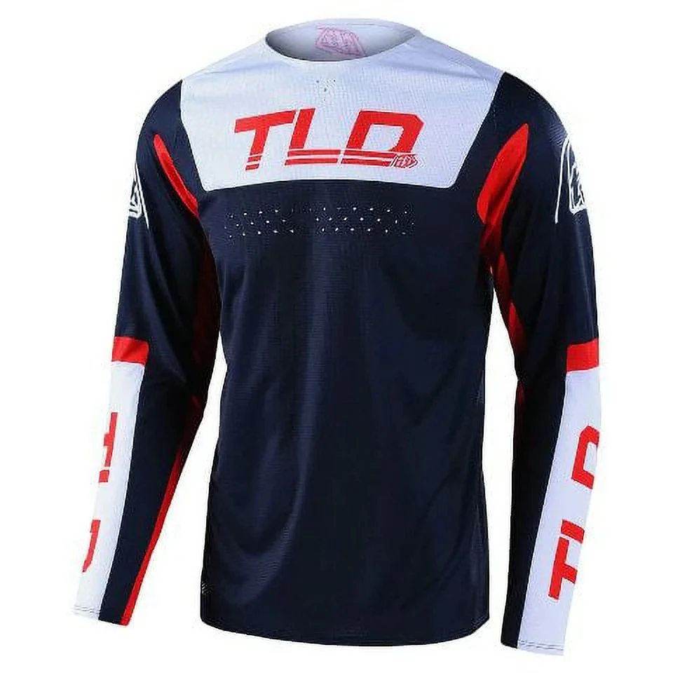 Troy Lee Designs SE Pro Fractura Mens MX Offroad Jersey Navy/Red XL 2024 Spring and Autumn Speed Drop Clothing Long Sleeve