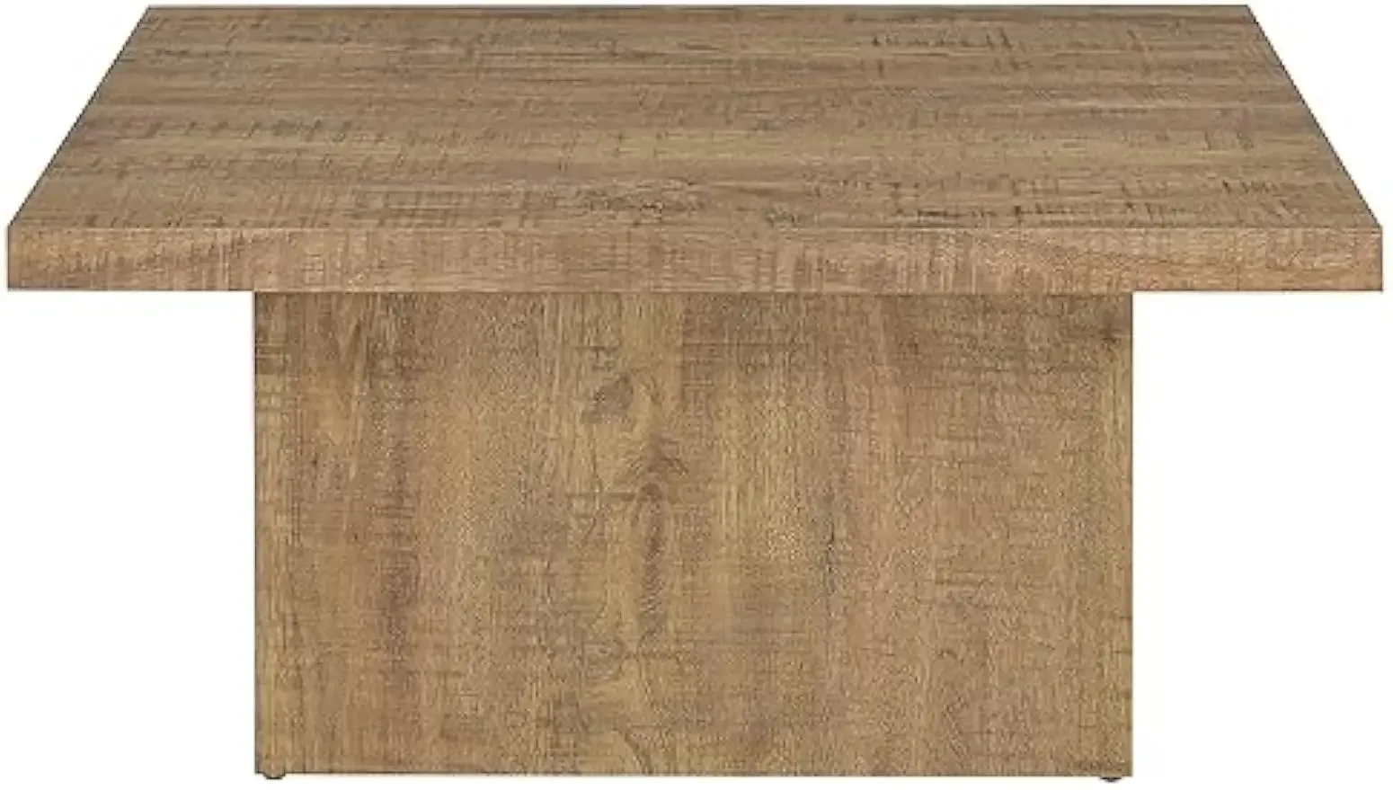 Zetta Square Cocktail Living Room Coffee Table Engineered Eco-Friendly Look Laminate Veneer Rustic Farmhouse Mango Brown 708068