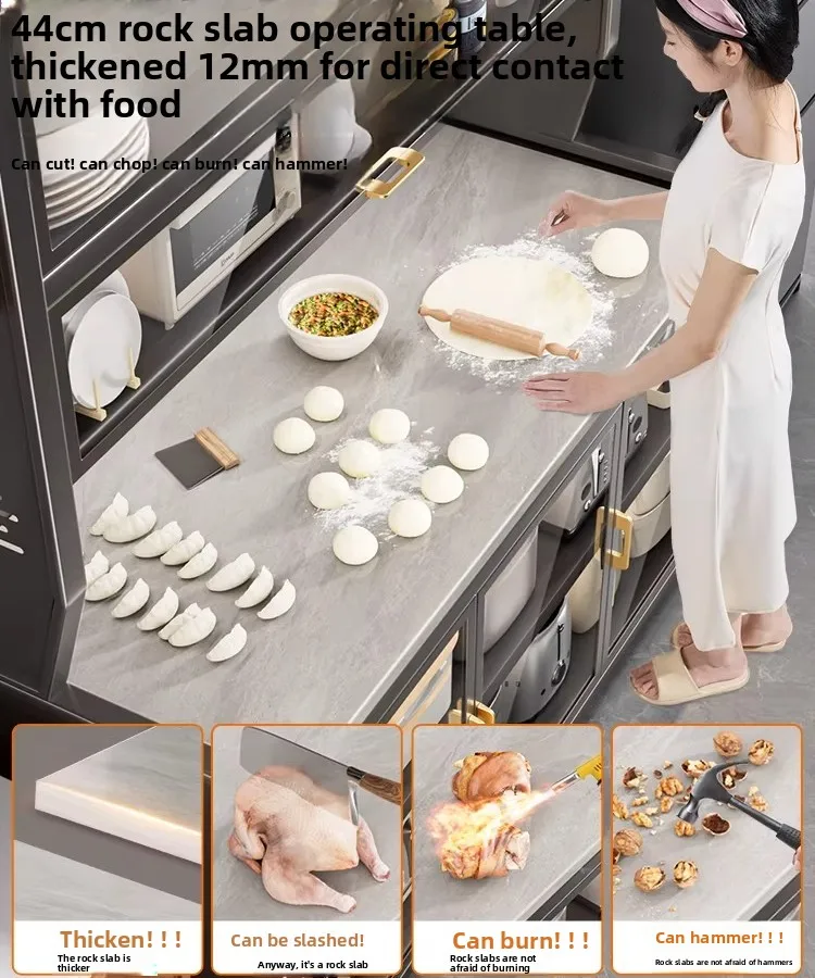 Installation-free Dining Side Kitchen Slate Multi-functional Floor Multi-layer Storage Storage Cabinet