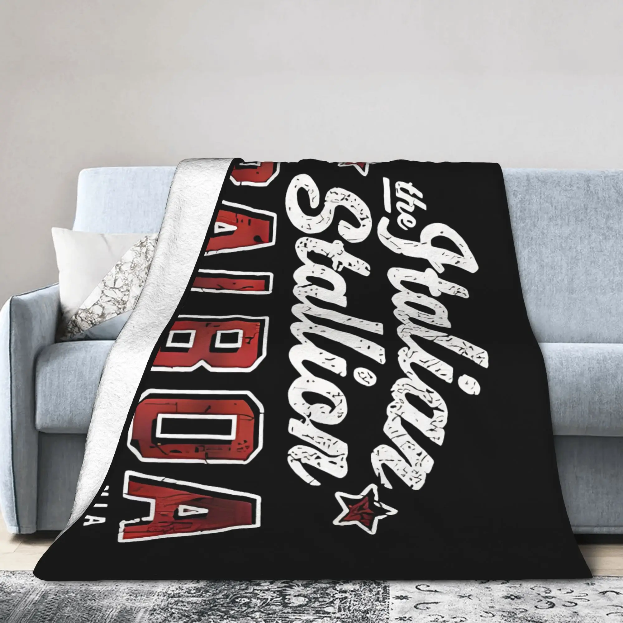 Rockys Italian Stallion Horse Flannel Blanket Boxing Movie Awesome Bedding Throw Blankets Bedspreads Lightweight Multifunction