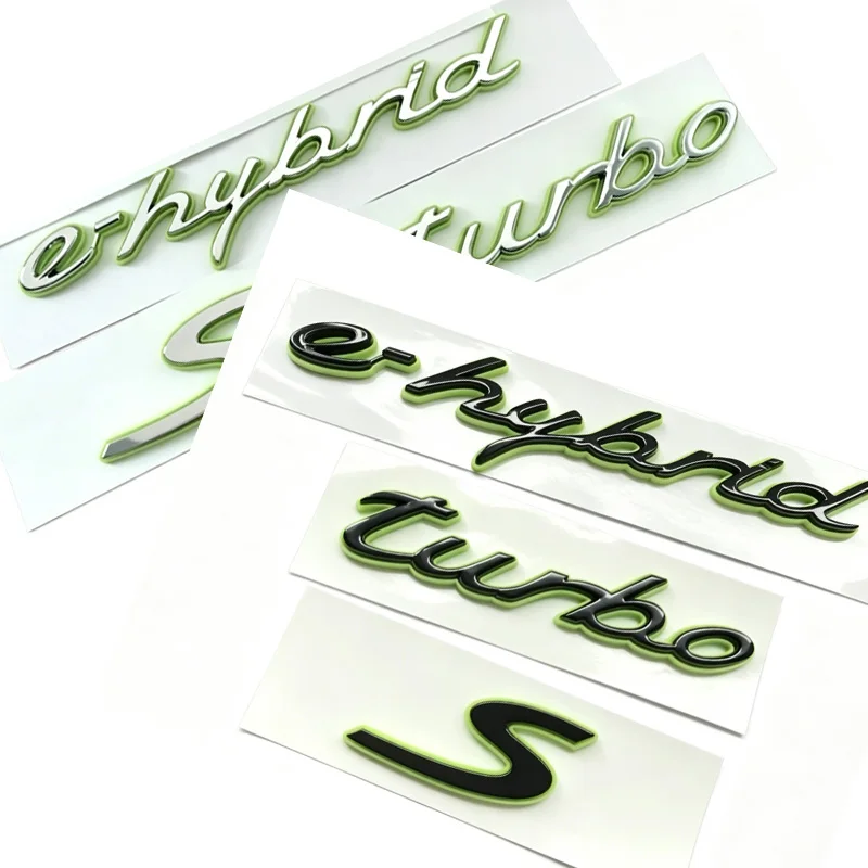 Image of 3D ABS grünes Logo Auto-Emblem Heckklappen-Aufkleber Abzeichen Aufkleber für Cayenne S Macan Panamera E-Hybrid 4 Turbo
