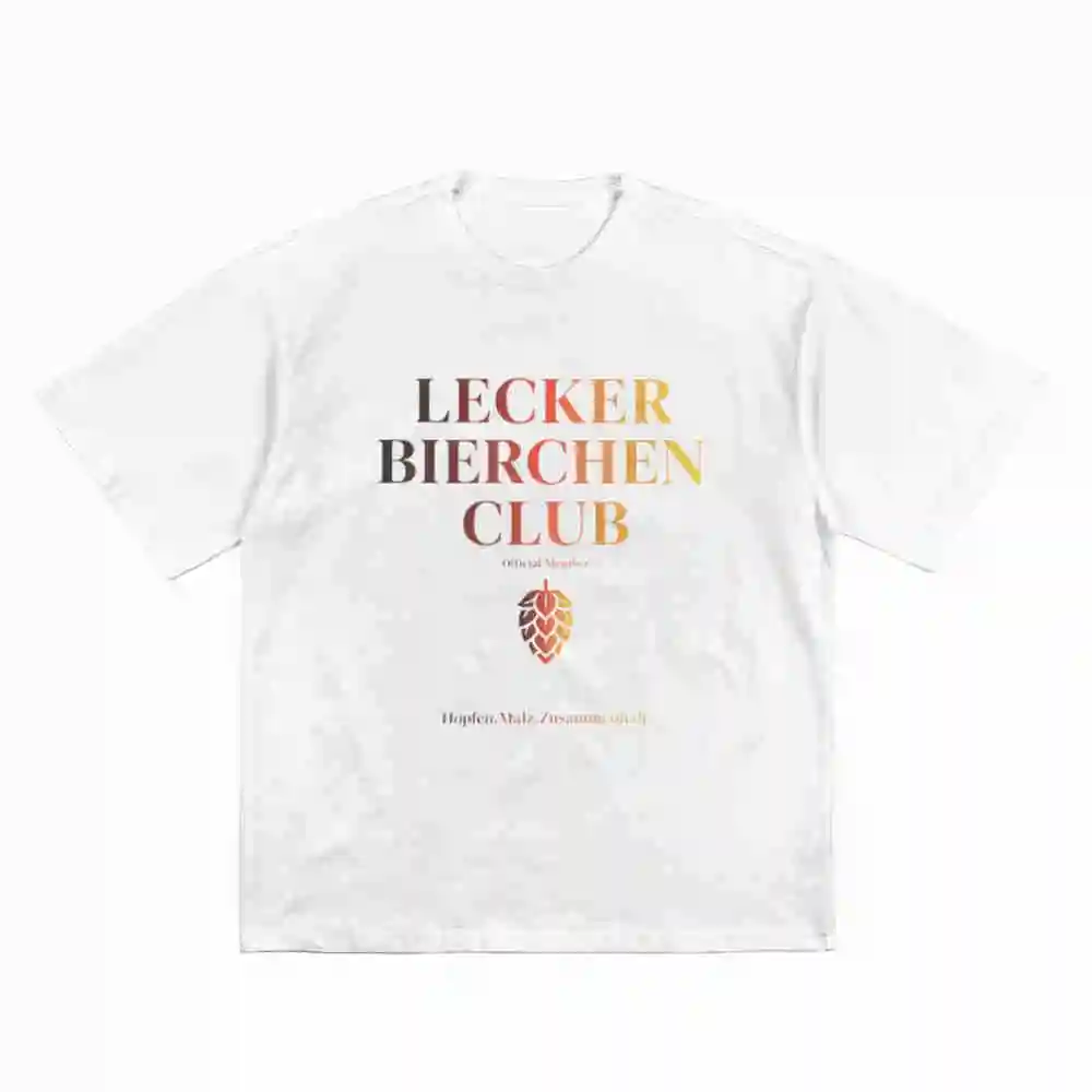 Lecker Bierchen Club Beer Short Sleeve Tee 100% Cotton T-Shirt