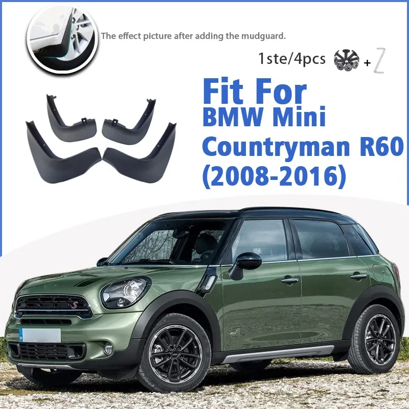 

For BMW Mini Countryman R60 2008-2016 Mud Flap Guards Splash Mudguard Fender Mudflaps Car Accessories Front Rear 4pcs