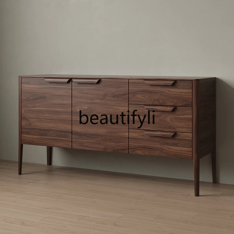 

Black walnut, new Chinese simple household living room dining side cabinet storage cabinet bedroom bedside cabinet